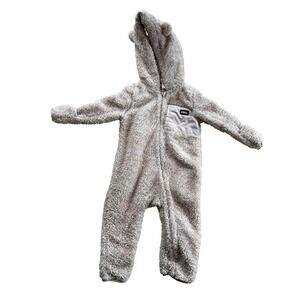Eddie Bauer Kids Pink Faux Fur Fleece‎ Hooded Bunting Romper 18M EBF15085